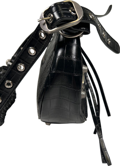 Balenciaga Black Leather Le Cagole Bag Small Satchel Bag Purse