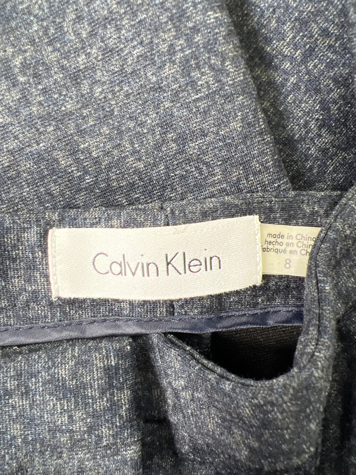 Calvin Klein Women’s Blue Stretch Straight Leg Pants - 8