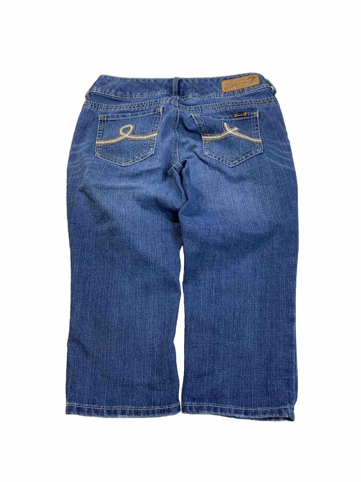 Seven7 Women's Medium Wash Cropped Denim Jeans - 8