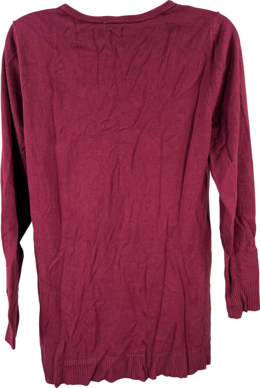 Chico’s Women’s Burgundy Long Sleeve Thin Knit Sweater - 1/US M