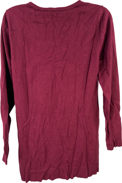 Chico’s Women’s Burgundy Long Sleeve Thin Knit Sweater - 1/US M