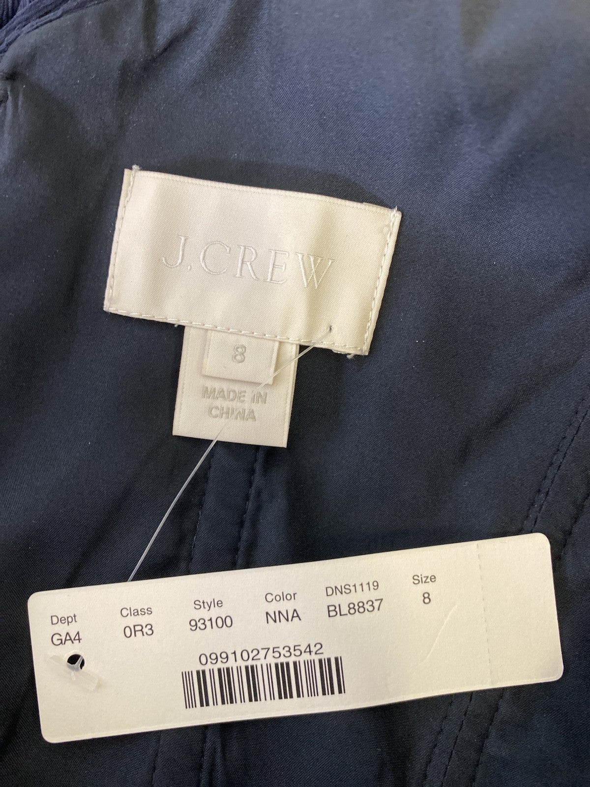 J. Crew Women’s Navy Blue Silk Chiffon A-Line Sleeveless Dress - 8