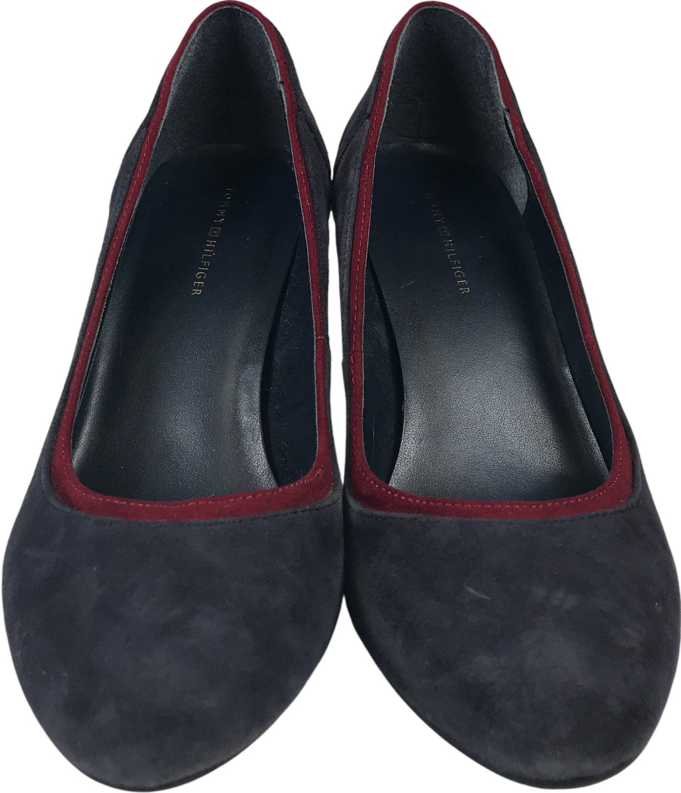 Tommy Hilfiger Women’s Navy Blue Suede Round Block Heels - 7.5