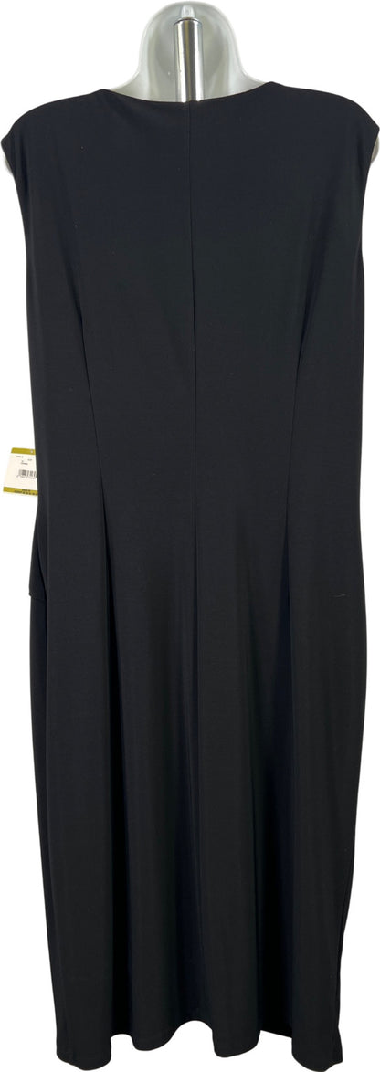 Anne Klein Women’s Black Beaded Strap Sleeveless Shift Dress - 14