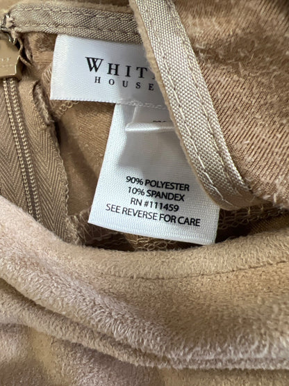 White House Black Market Women’s Beige Faux Suede Godet Midi Skirt - 4