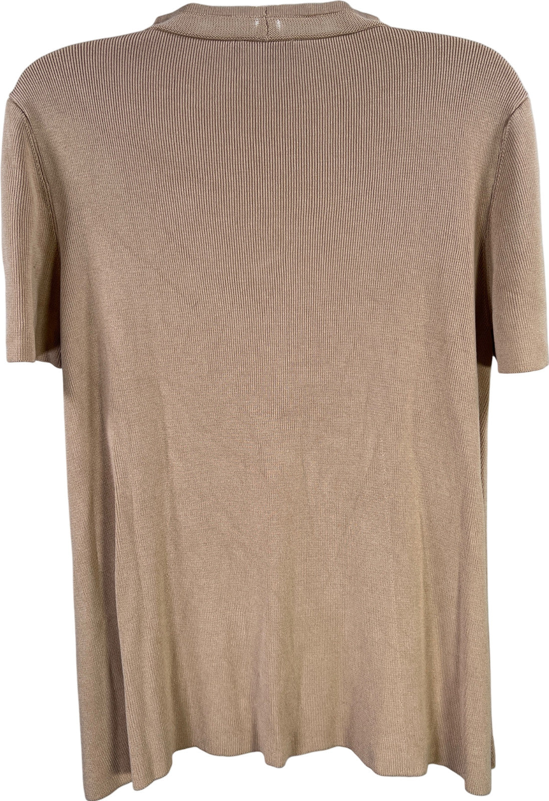 Eileen Fisher Women’s Beige Short Sleeve Ribbed Sweater - S