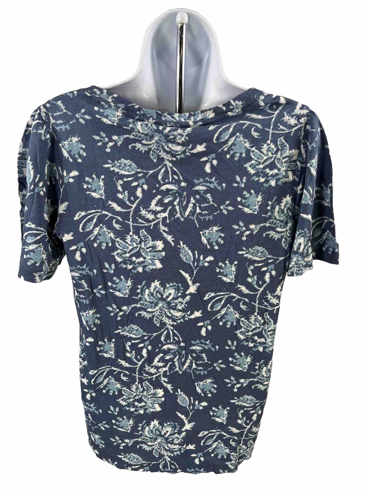 NEW Lucky Brand Women's Blue Floral Short Sleeve T-Shirt - M