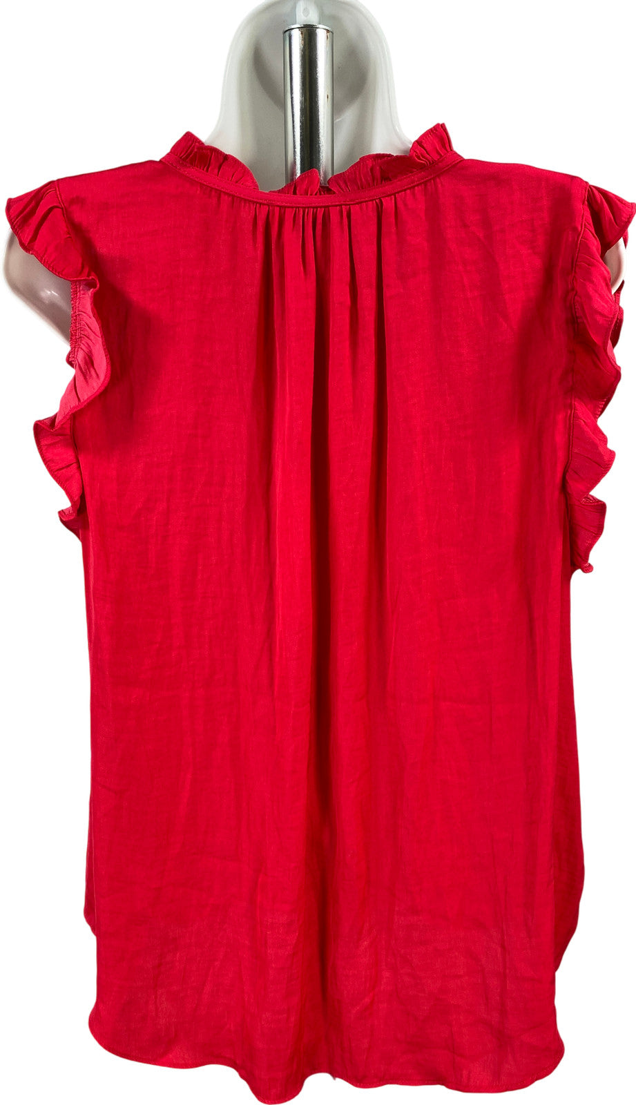 Rachel Zoe Women’s Pink Ruffle Trim V-Neck Blouse - M