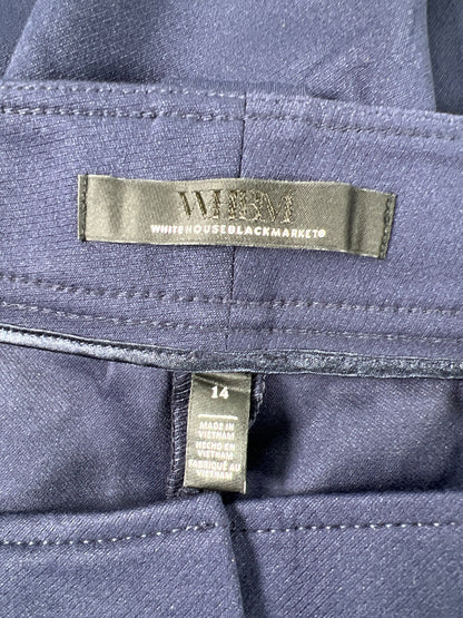 White House Black Market Women’s Blue Jolie Straight Dress Pants - 14