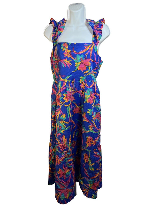 NEW J.Crew Women's Blue Floral Sleeveless Midi A-Line Dress - 8