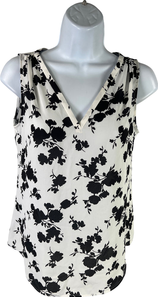 NEW White House Black Market Women’s White V-Neck Sheer Shell Tank Top - XXS