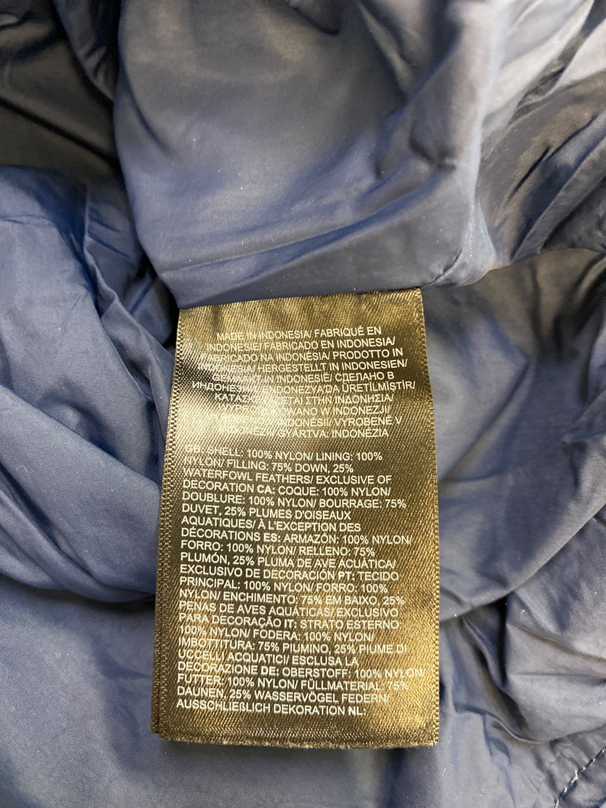 The North Face Men’s Blue Down Filled Full Zip Puffer Coat - S