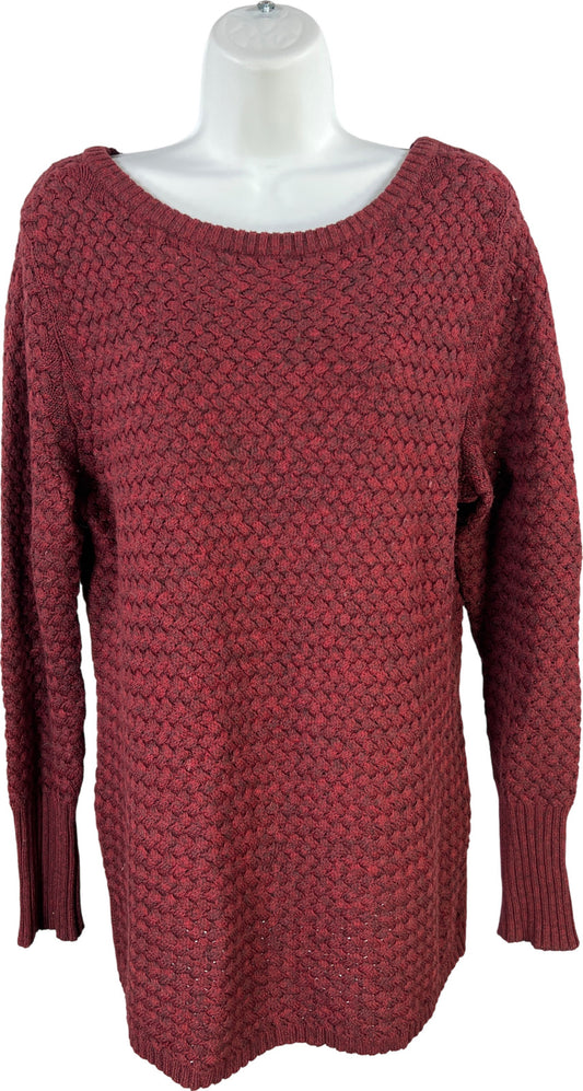 Athleta Women’s Burgundy Wool Blend Cypress Textured Knit Sweater - L