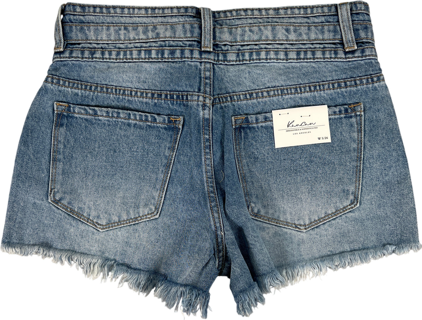 Kancan Women’s Light Wash Cut Off Denim Jean Shorts - 5/26