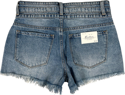Kancan Women’s Light Wash Cut Off Denim Jean Shorts - 5/26