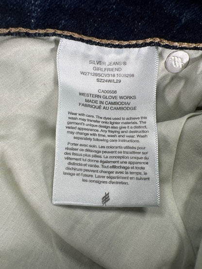 Silver Women’s Dark Wash Girlfriend Fit Denim Jeans - 24x29