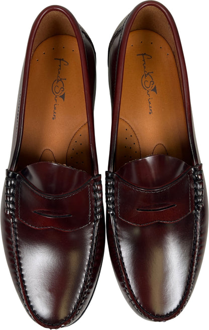 French Shriner Men’s Brown/Red Leather Arlington Penny Loafer - 11