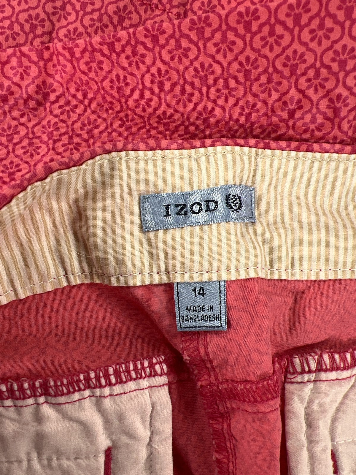 NEW Izod Women’s Pink Hot Tropic Bermuda Walking Shorts - 14