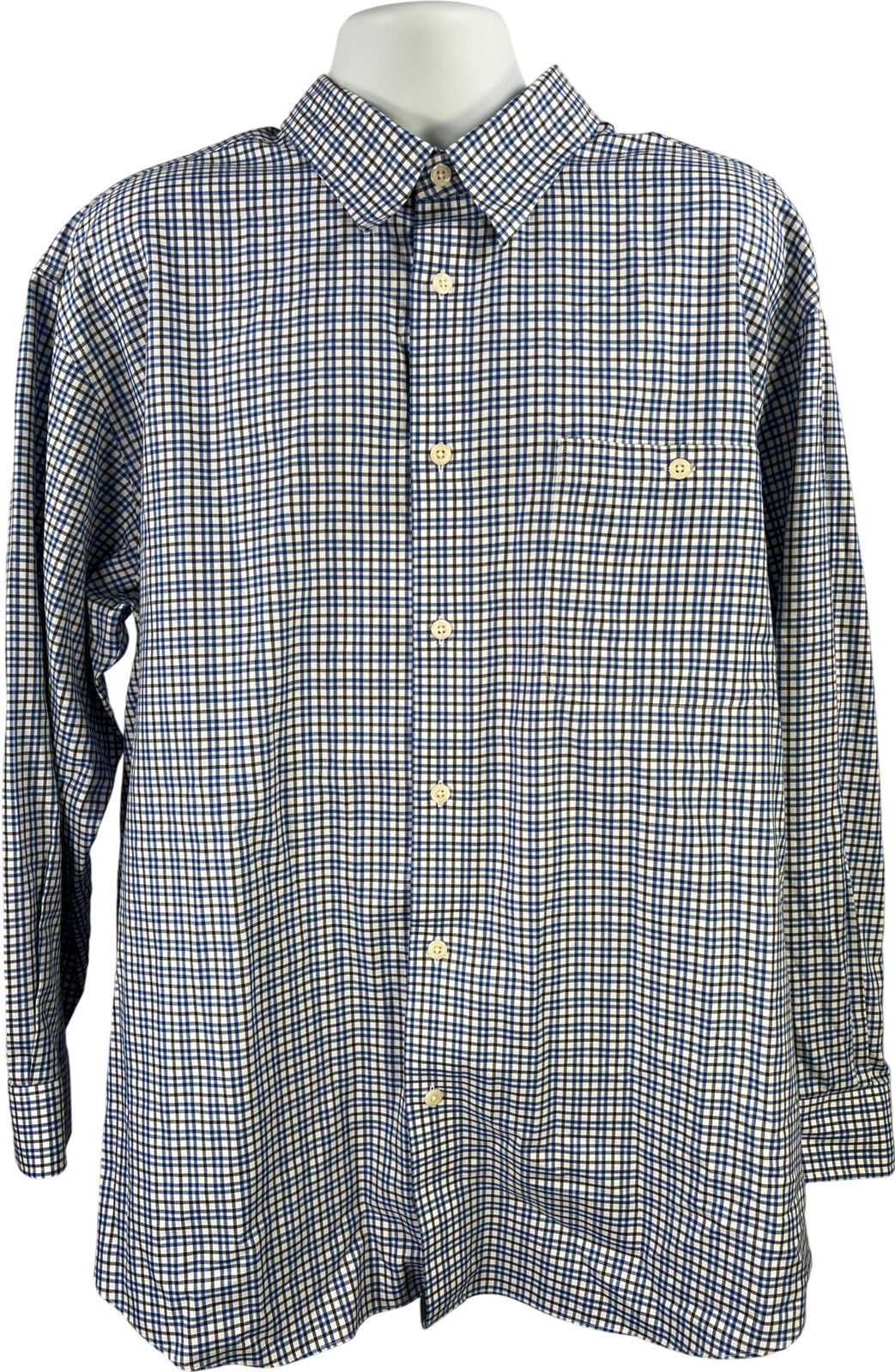 Orvis Men’s Blue Plaid Long Sleeve Button Up Shirt - XXL
