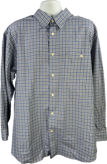 Orvis Men’s Blue Plaid Long Sleeve Button Up Shirt - XXL