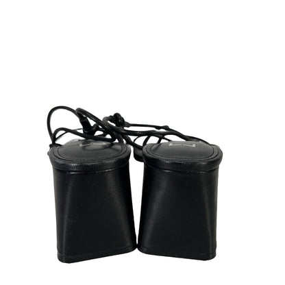 Marc Fisher Women's Black Leather Chiara Block Heels - 9