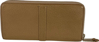 Cole Haan Women’s Beige Pebbled Leather Zip Around Wallet