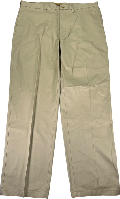 Foundry Men’s Beige Comfort Stretch Wrinkle Free Flat Front Chino Pants - 42x34
