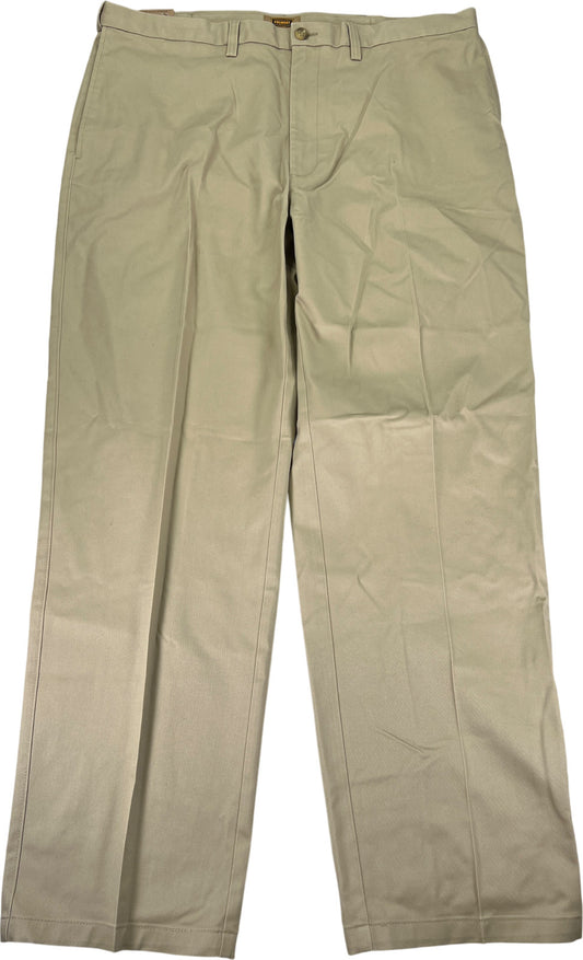 Foundry Men’s Beige Comfort Stretch Wrinkle Free Flat Front Chino Pants - 42x34