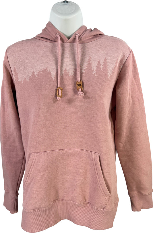 TenTree Women’s Pink Forest Print Long Sleeve Pullover Sweatshirt - S