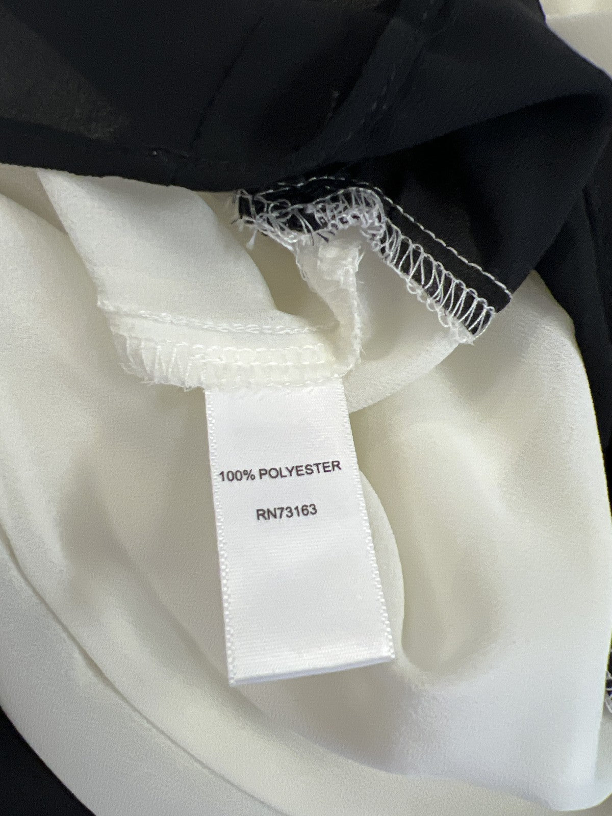 Spense Women’s White/Black Semi-Sheer 1/2 Sleeve Pullover Blouse - L