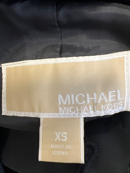 Michael Kors Women’s Dark Blue Long Sleeve Hooded Trench Coat - XS