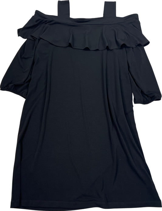 Chico’s Women’s Black Rosemary Ruffle Knee Length Dress - 2/US 12