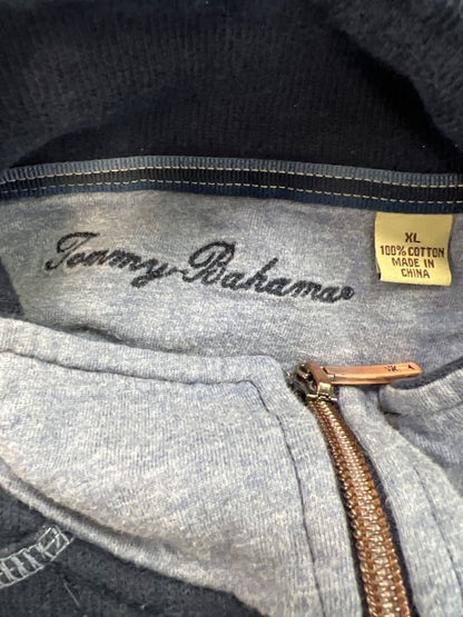 Tommy Bahama Men’s Blue Long Sleeve 1/4 Zip Pullover Sweater - XL