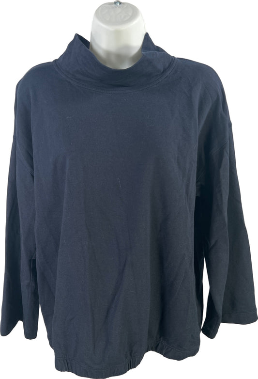 J.Jill Fit Women’s Blue 3/4 Loose Sleeve Waisted Bottom Shirt - S