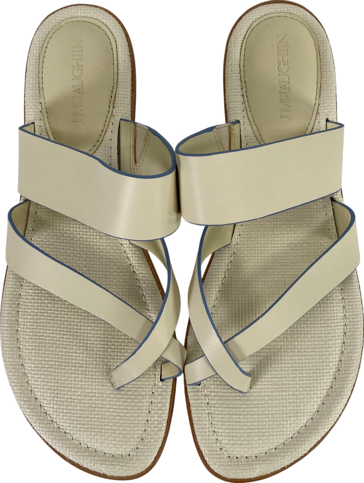 J.McLaughlin Women’s Ivory/White Leather Strappy Sandals - 10
