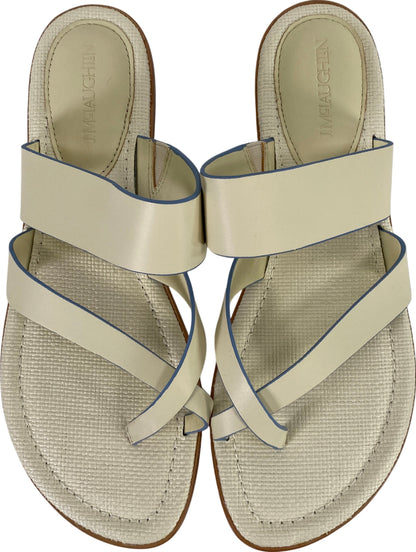 J.McLaughlin Women’s Ivory/White Leather Strappy Sandals - 10