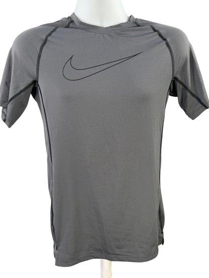 Nike Pro Men’s Gray Slim Fit Short Sleeve Athletic Shirt - S