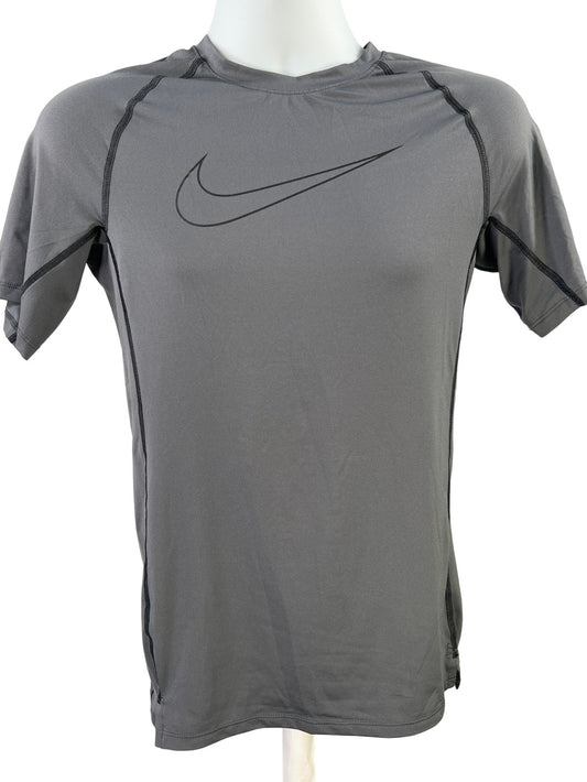 Nike Pro Men’s Gray Slim Fit Short Sleeve Athletic Shirt - S
