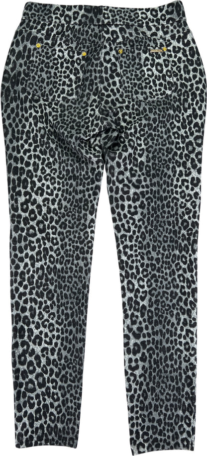 Michael Kors Women’s Gray/Black Animal Print Pull On Jeggings - M