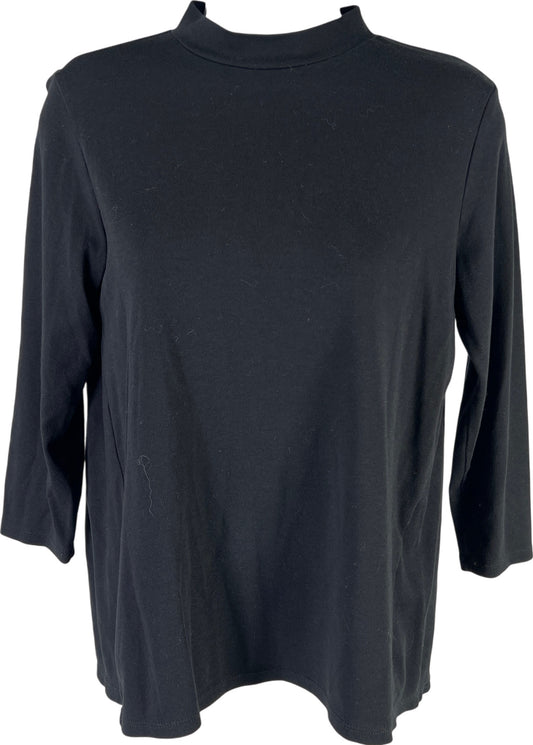 J.Jill Women’s Black 3/4 Sleeve Mock Neck T-Shirt - XS