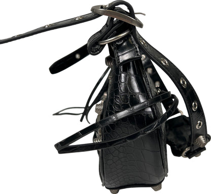 Balenciaga Black Leather Le Cagole Bag Small Satchel Bag Purse