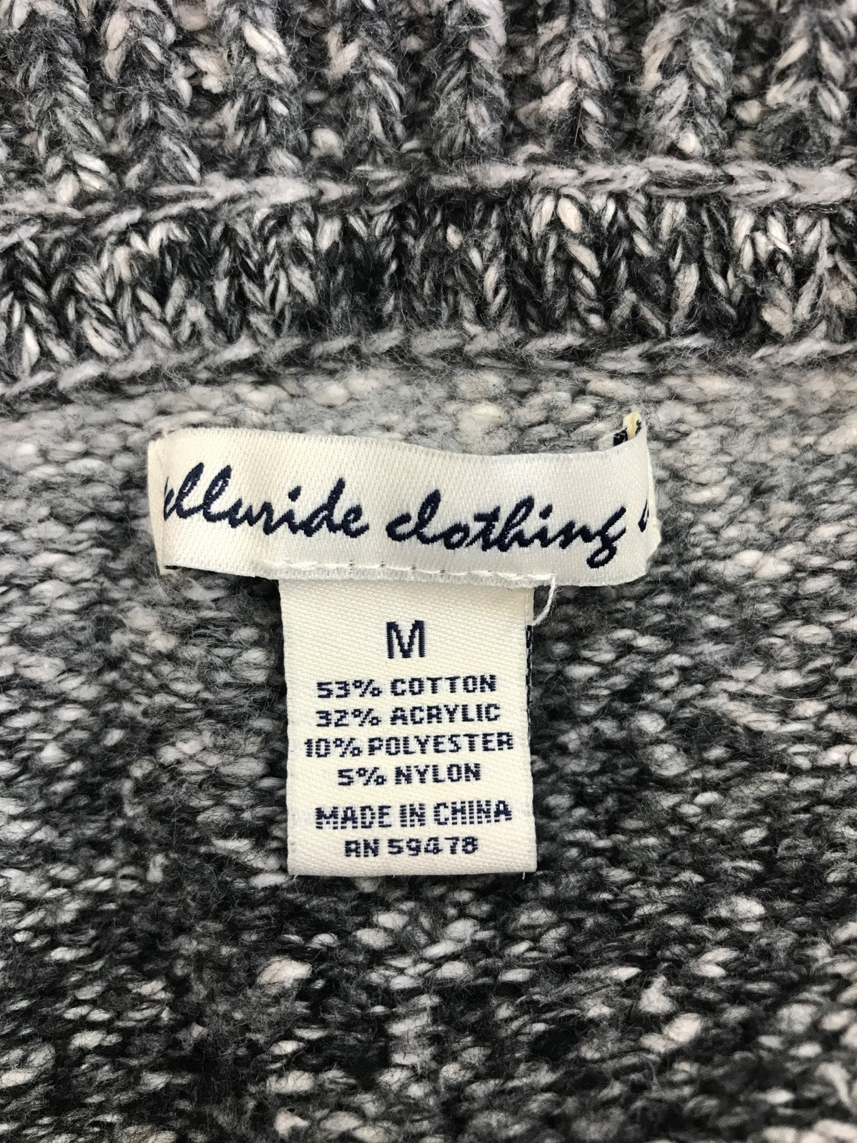 Telluride Clothing Women’s Gray Long Sleeve Button Up Sweater Jacket - M