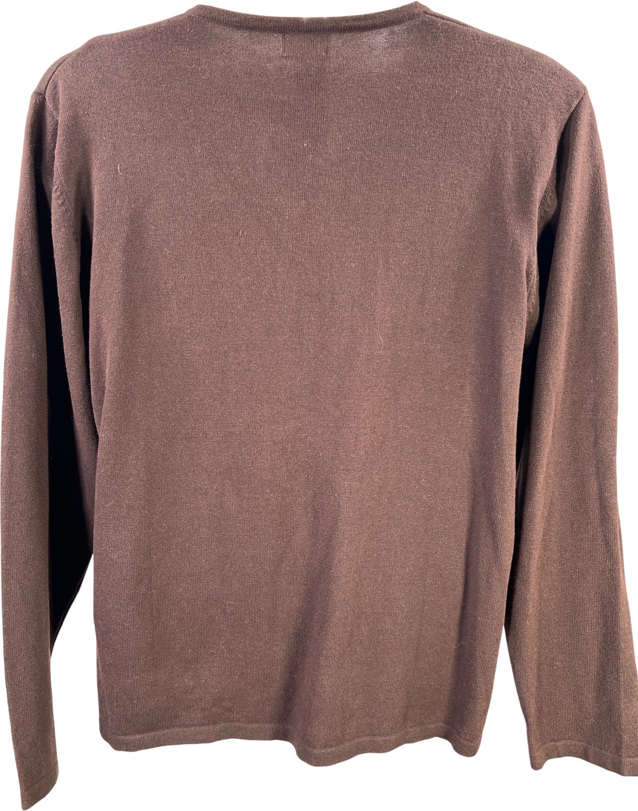 Reunion Men’s Brown Long Sleeve V-Neck Sweater - L