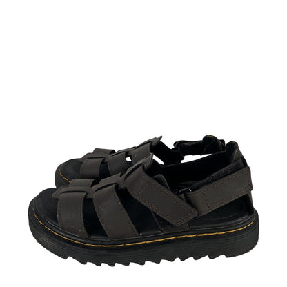Dr. Martens Youth Brown Terry J Leather Sandals - Youth 1