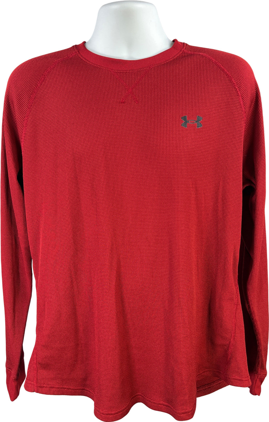 Under Armour Men’s Red Loose Fit Waffle Knit Long Sleeve Shirt - XL