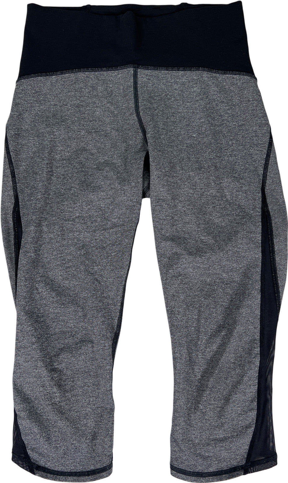 Lululemon Women’s Gray Heathered Train Times Crop 17” Mesh Side Leggings - 8