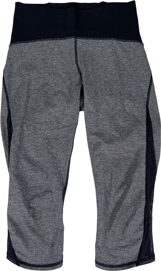 Lululemon Women’s Gray Heathered Train Times Crop 17” Mesh Side Leggings - 8