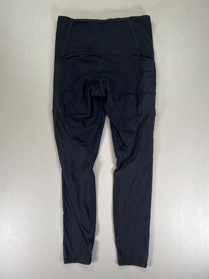 Athleta Women’s Black Vitality Stash Pocket 7/8 Mesh Athletic Leggings - S