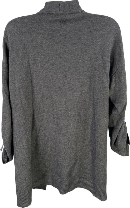 White House Black Market Women’s Gray Beaded Sleeve Cardigan Sweater - L