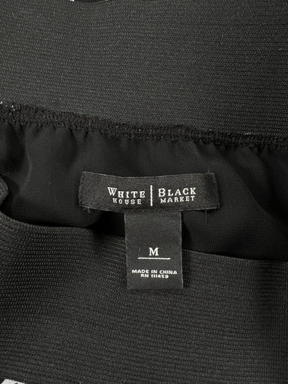 White House Black Market Women’s Black Floral Tiered Skirt - M